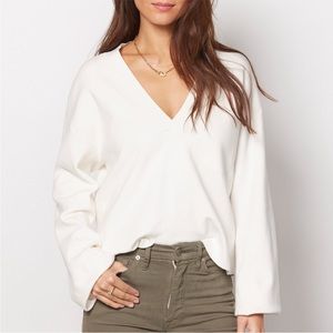 Good American Boxy Cotton Blend Sweater, size 1/2